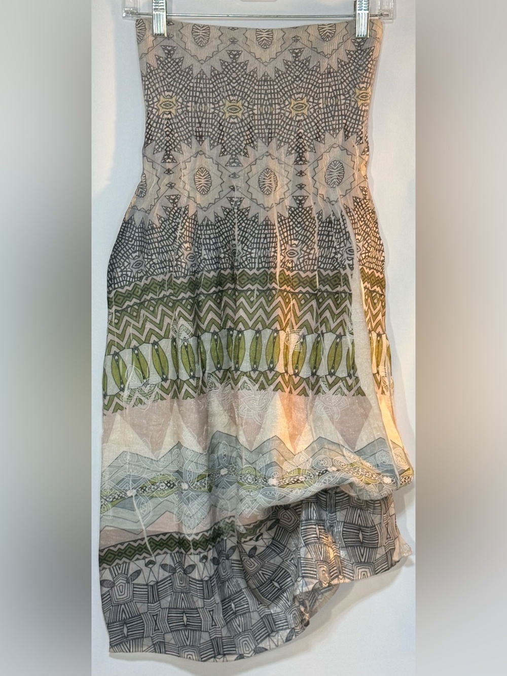 Lapis Anthro | Boho 2-in-1 Embroidered Shimmer Midi Dress Skirt - Picture 2 of 7